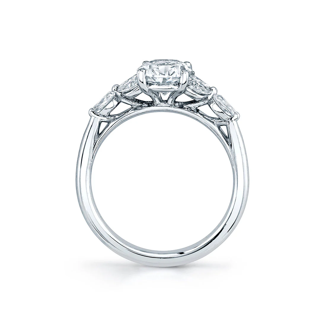 Sylvie Daylin 18K White Gold Oval Engagement Ring Mounting - Image 2