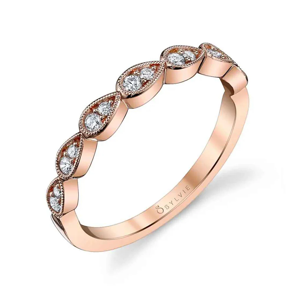 Sylvie Gabrielle 18K Rose Gold Diamond Stackable Wedding Band