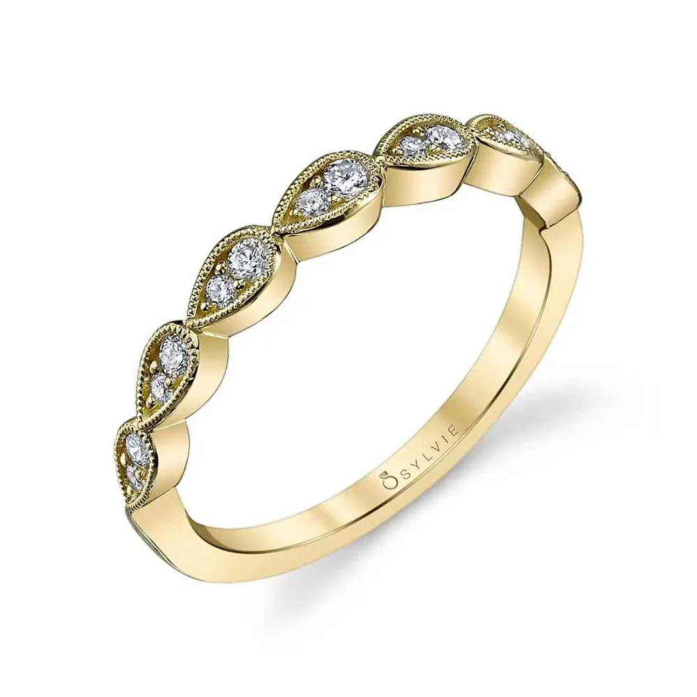 Sylvie Gabrielle 18K Yellow Gold Diamond Stackable Wedding Band