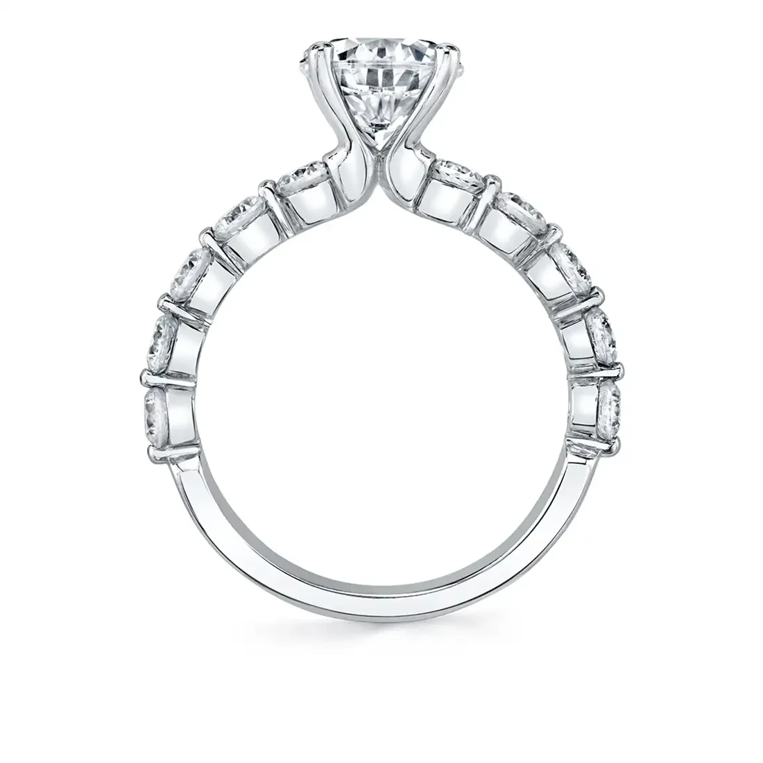 Sylvie Karol 18K White Gold Round Engagement Ring Mounting - Image 2