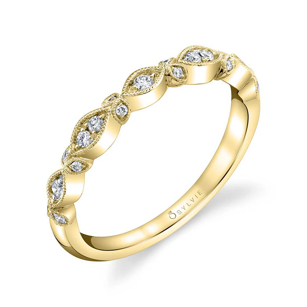 Sylvie Marquerite 18K Yellow Gold Stackable Diamond Wedding Band