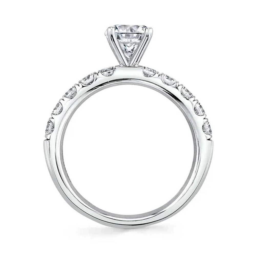Sylvie Octavie 18K White Gold Round Engagement Ring Mounting - Image 2