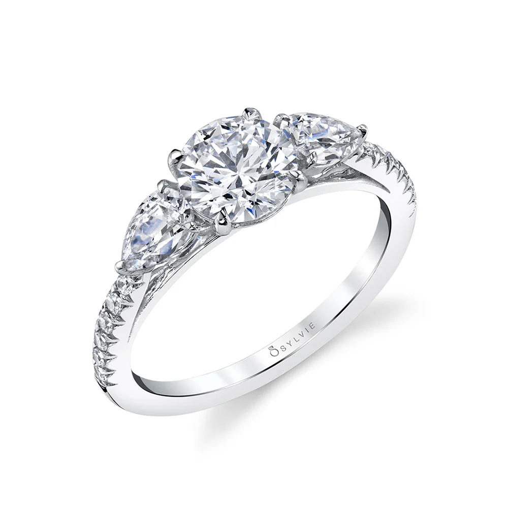 Sylvie Vanna Three-Stone Engagement Ring Mounting