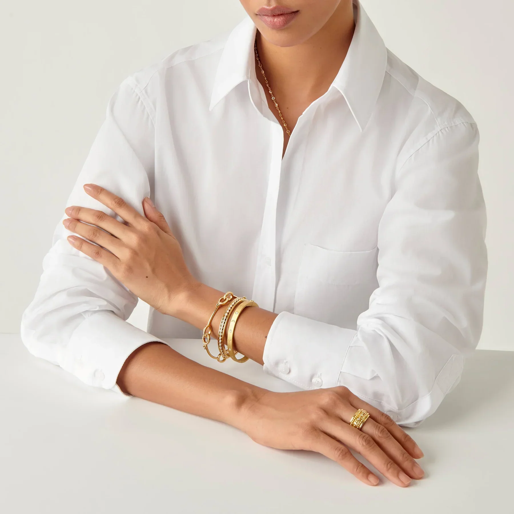 Temple St Clair Classic Diamond Eternity Bangle Bracelet - Image 2