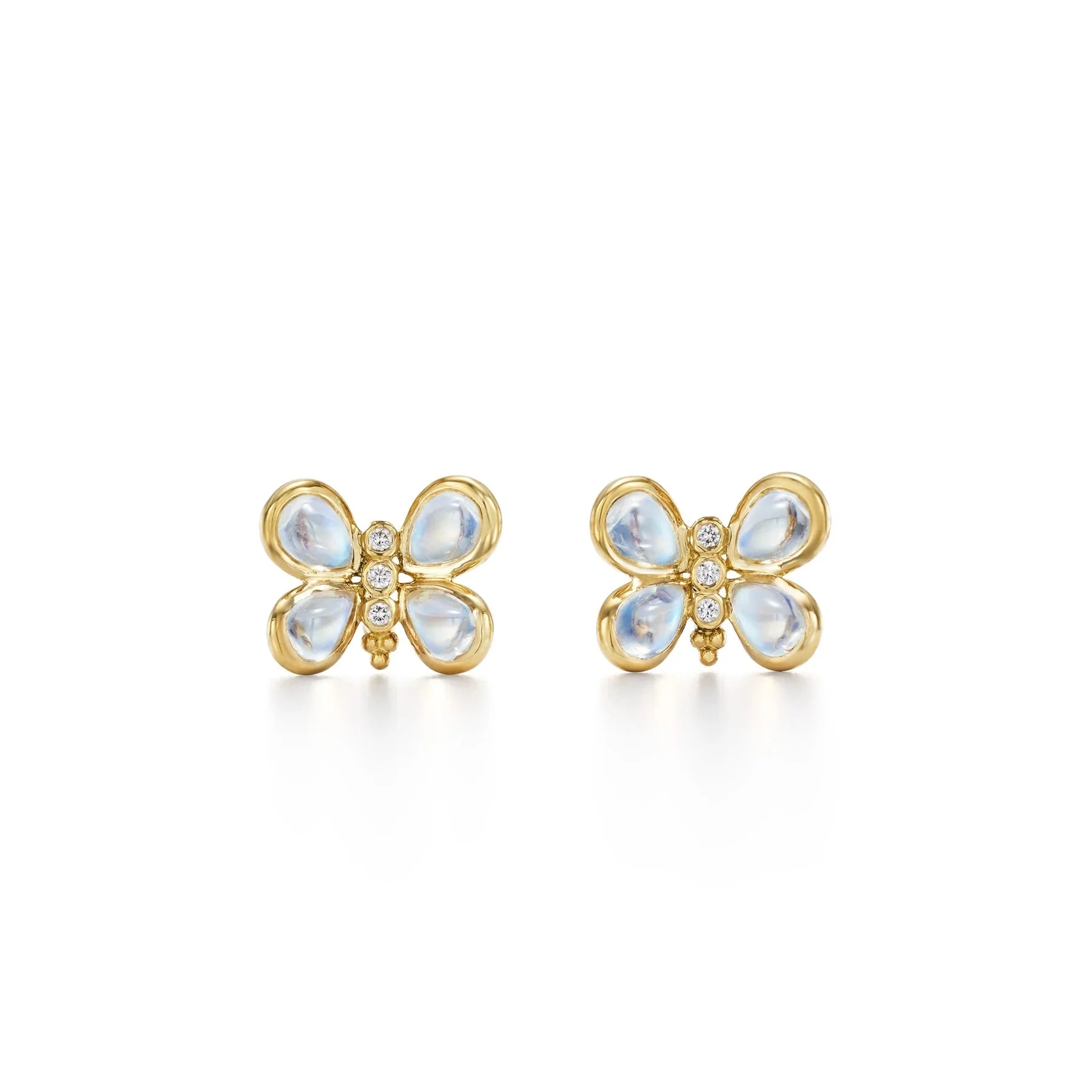 Temple St Clair Piccola Luna Butterfly Blue Moonstone Stud Earrings