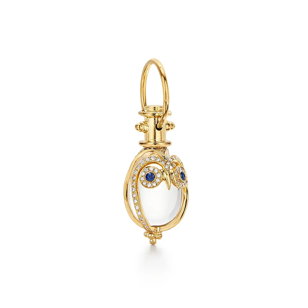 Temple St Clair Small Owl Rock Crystal Amulet Pendant