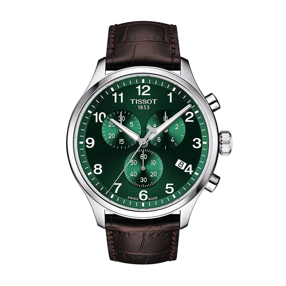 Tissot Chrono XL Classic Green Dial Leather Strap