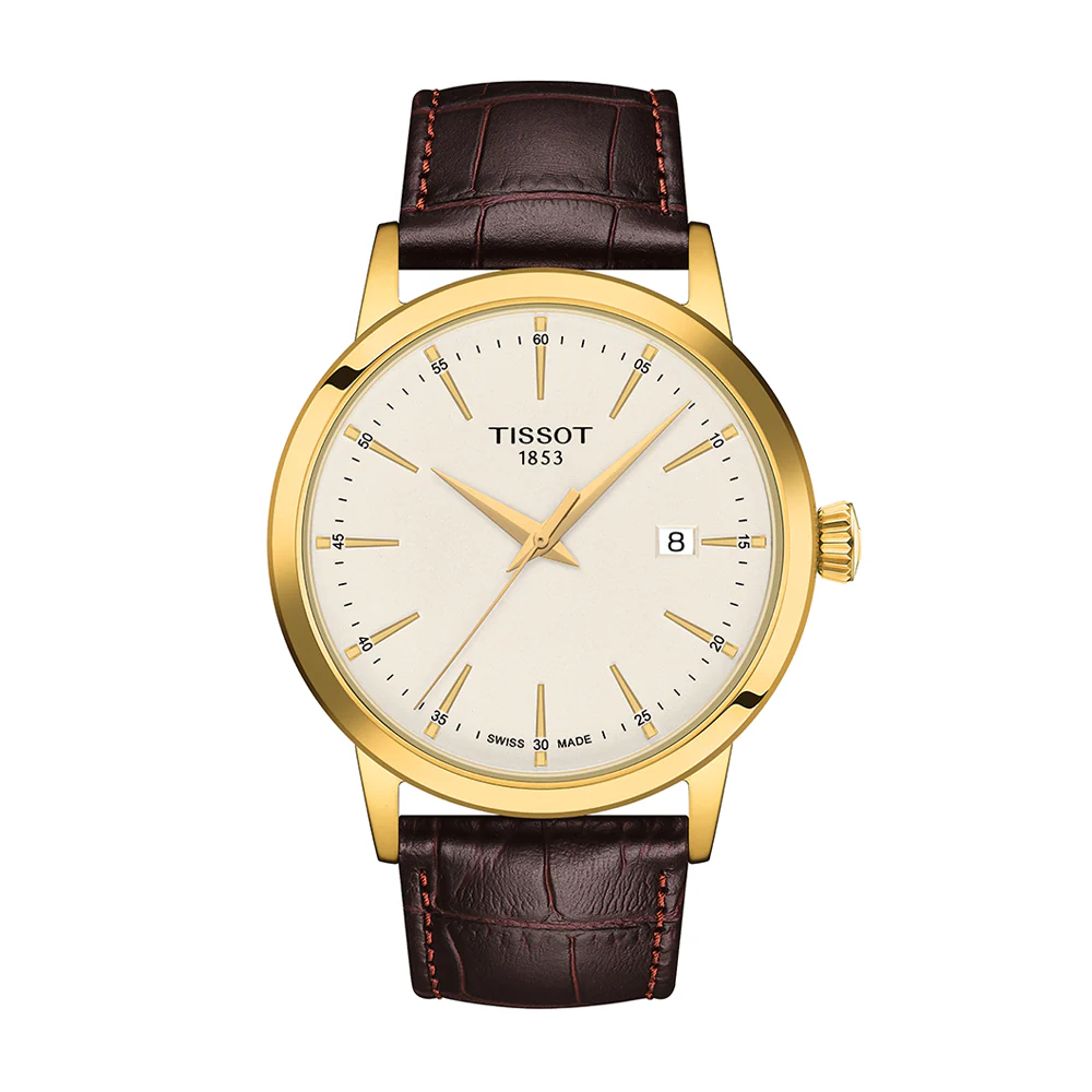 Tissot Classic Dream 42mm Ivory Dial Leather Strap