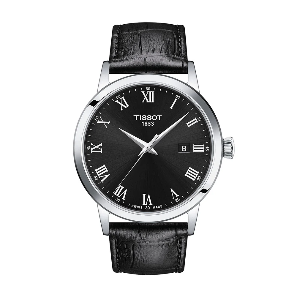 Tissot Classic Dream Black Dial Leather Strap