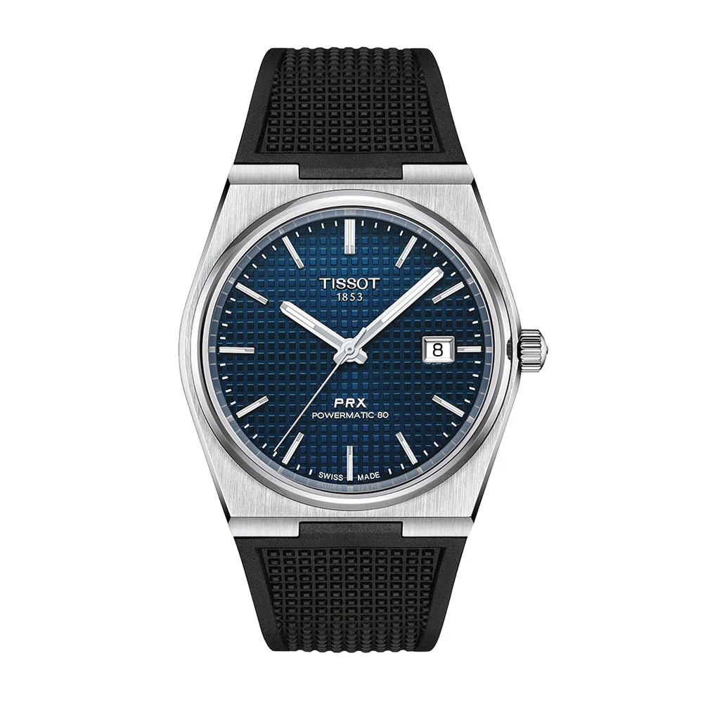 Tissot PRX Powermatic 80 40mm Blue Dial Rubber Strap