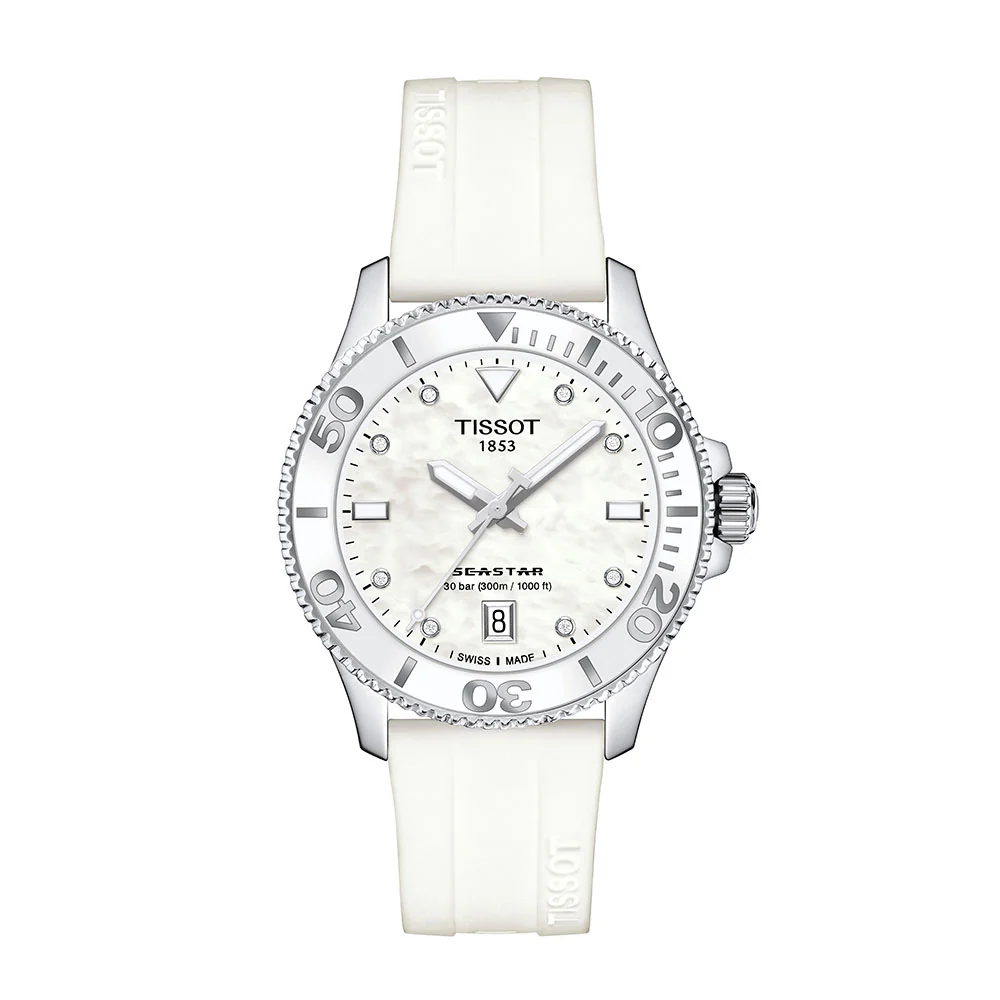 Tissot Seastar 1000 36mm Mother of Pearl White Strap