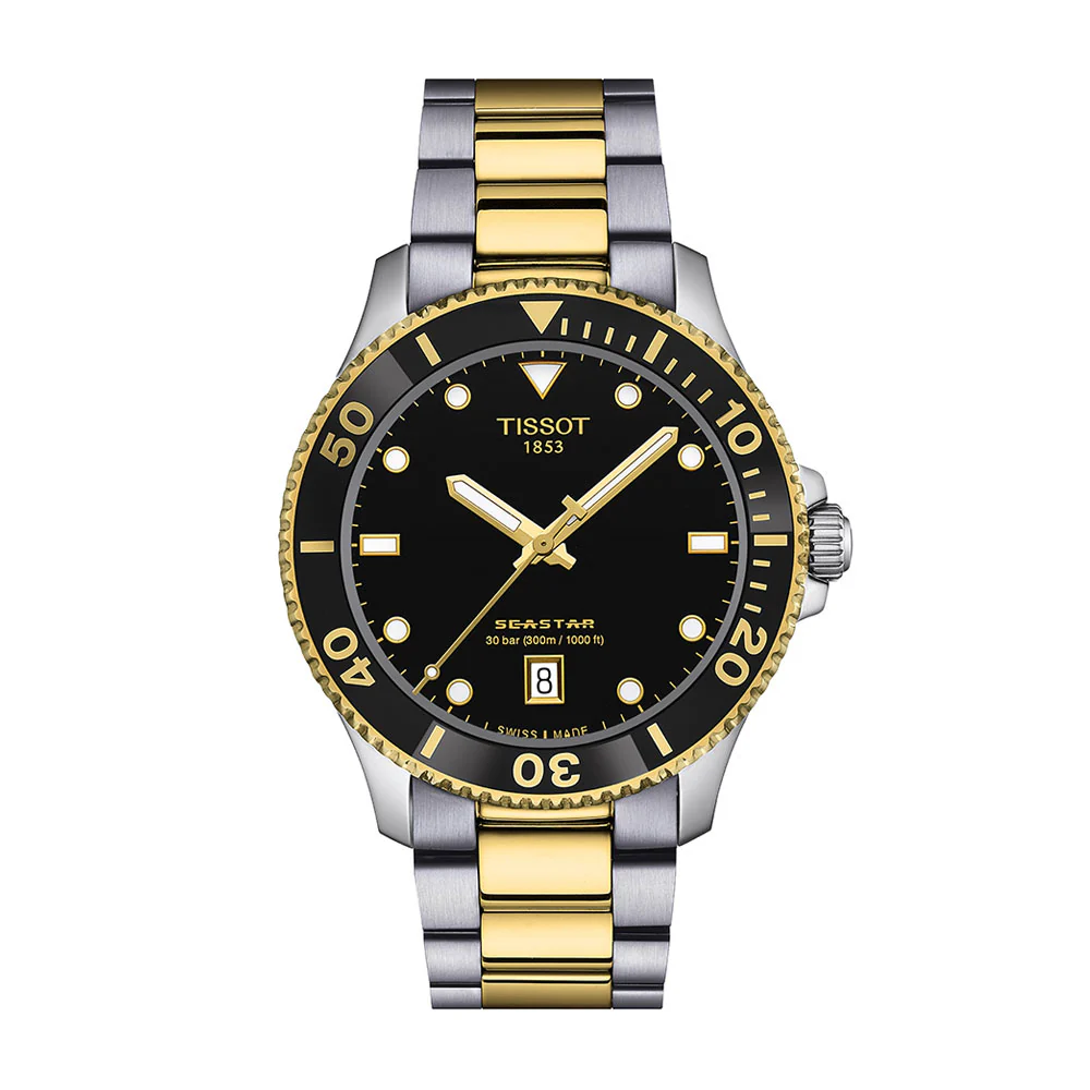 Tissot Seastar 1000 40mm Black Dial Gold PVD Stainless Steel