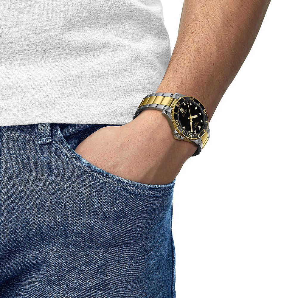 Tissot Seastar 1000 40mm Black Dial Gold PVD Stainless Steel - Image 4