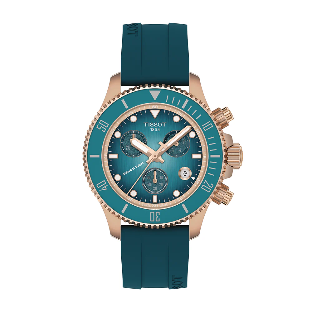 Tissot Seastar 1000 Quartz Chronograph 38mm Turquoise Dial Watch