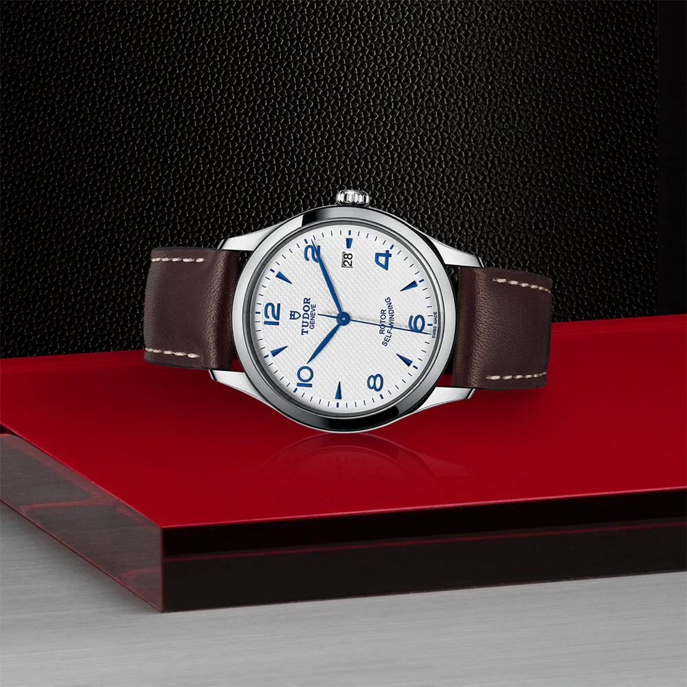 TUDOR 1926 39mm Opaline Dial Brown Leather Strap - Image 3