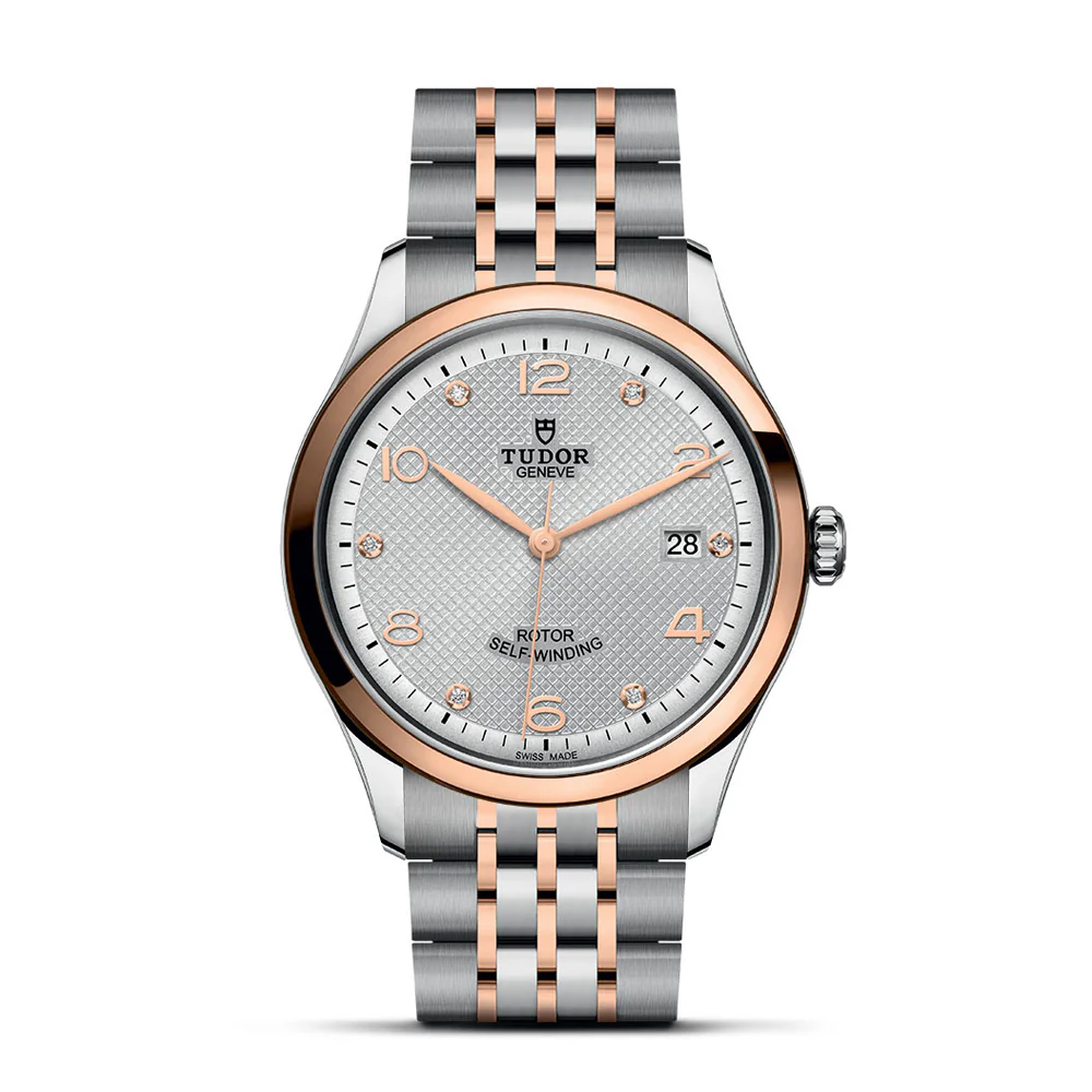 TUDOR 1926 39mm Silver Diamond Dial Steel and Pink Gold
