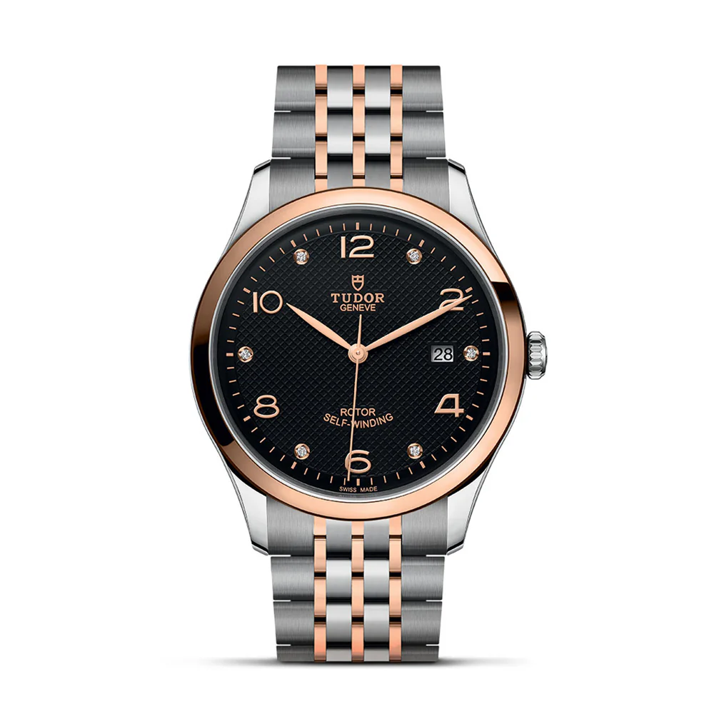 TUDOR 1926 41mm Black Diamond Dial Steel and Pink Gold