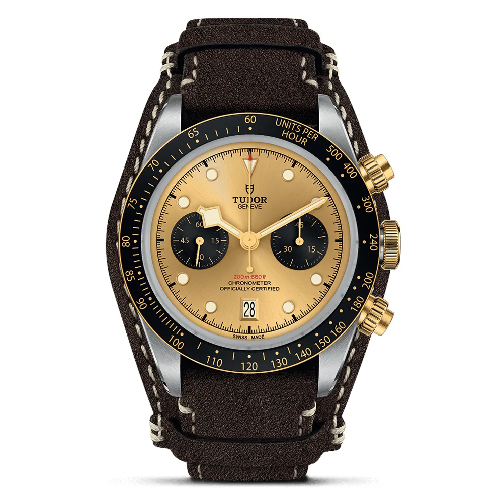 TUDOR Black Bay Chrono S&G Leather Strap Watch