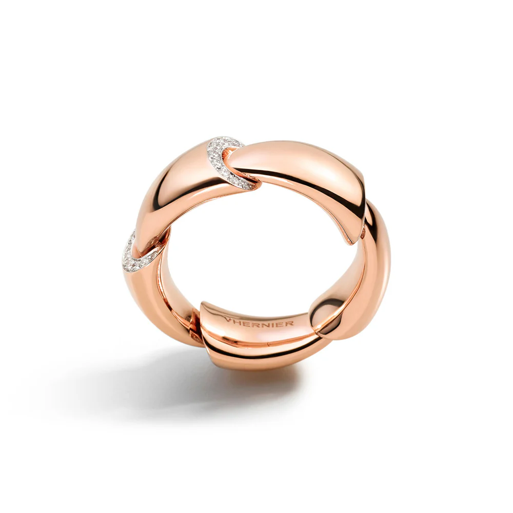 Vhernier Calla Ring in 18K Rose Gold with Diamonds - Image 3