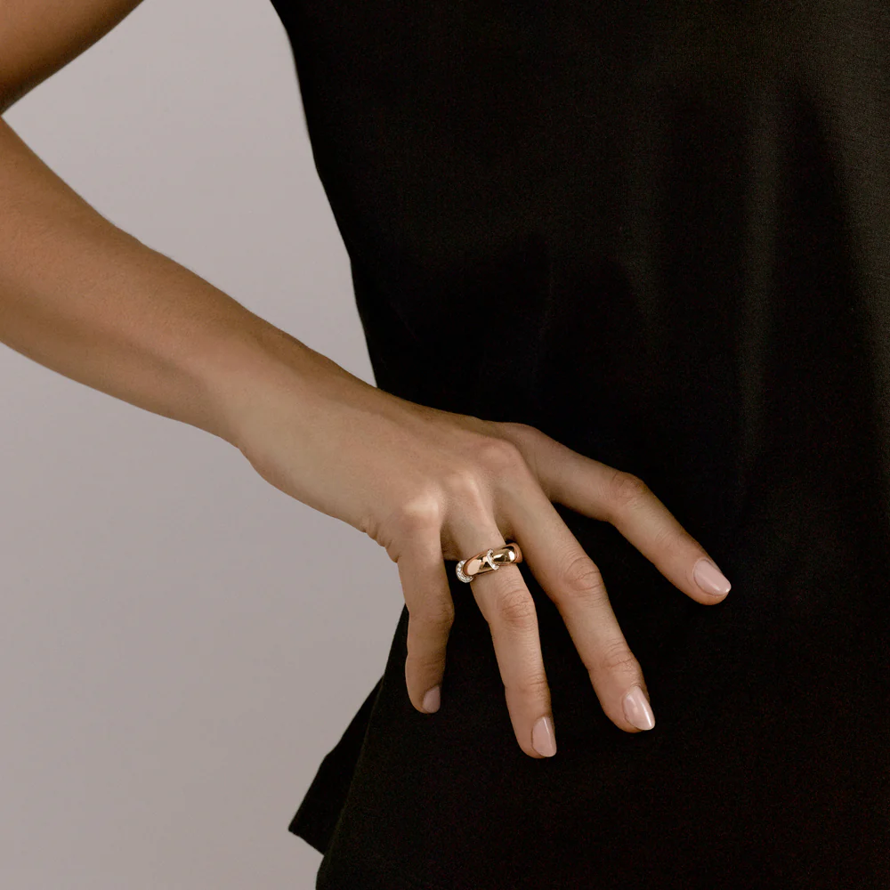 Vhernier Calla Ring in 18K Rose Gold with Diamonds - Image 6