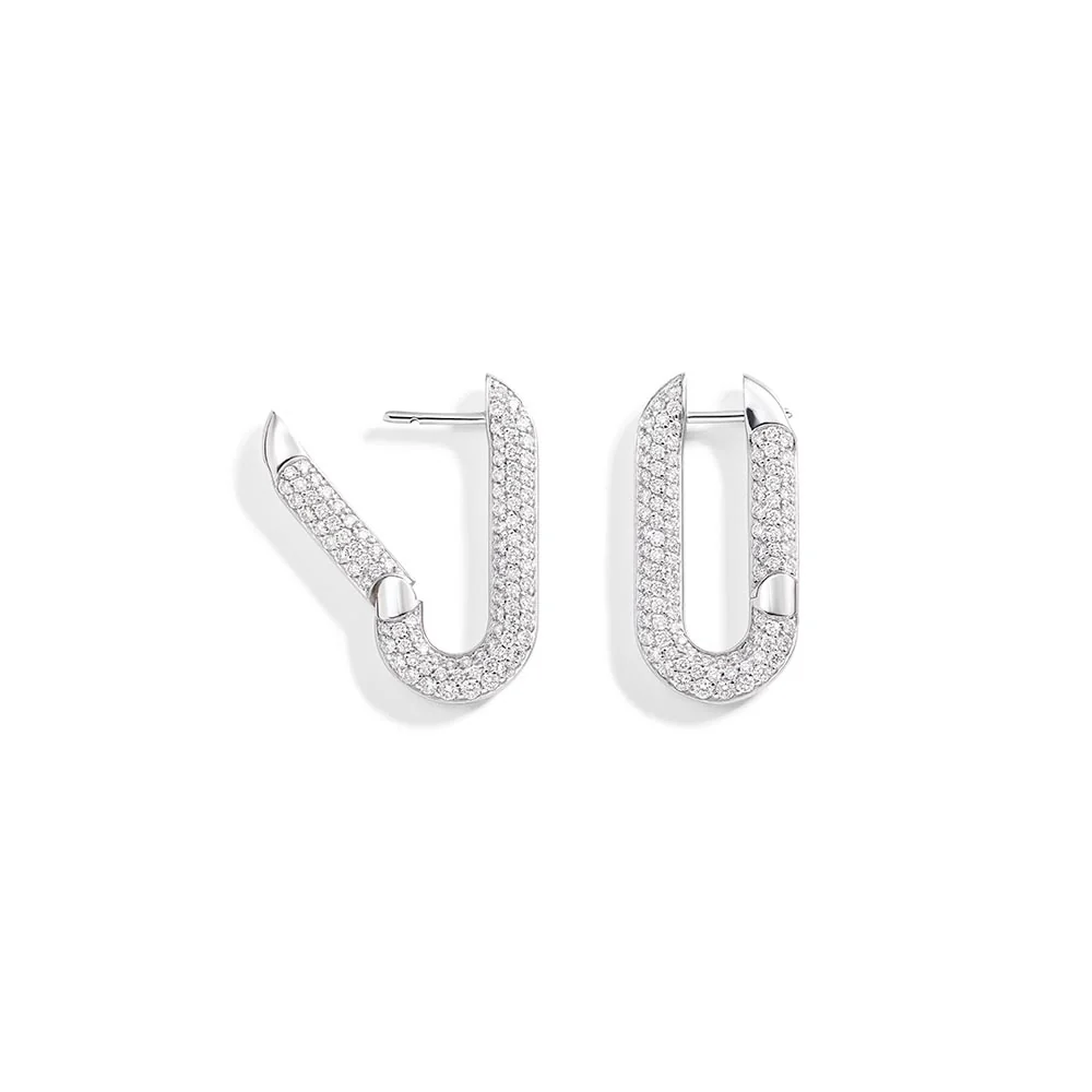 Vhernier Mon Jeu Earclips in 18K White Gold with Diamonds