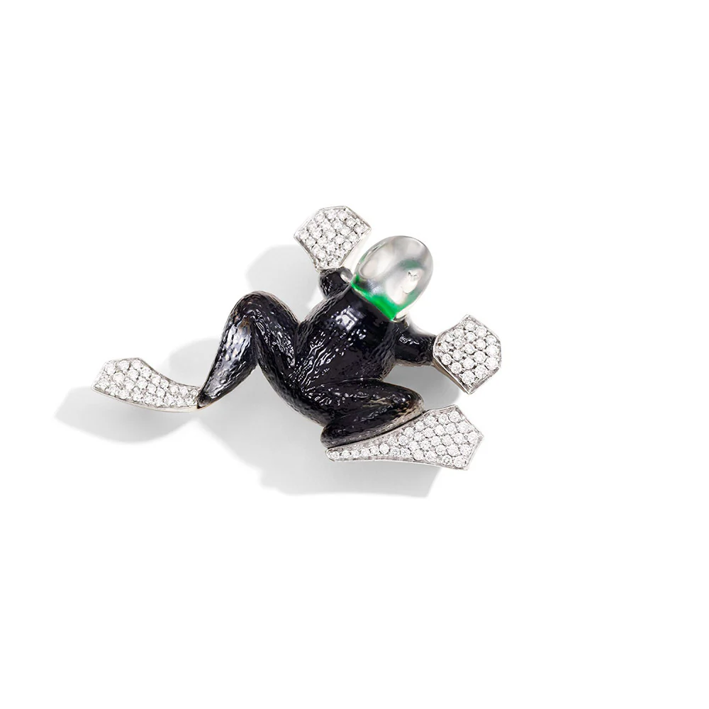 Vhernier Rana Brooch in 18K White Gold with Diamonds