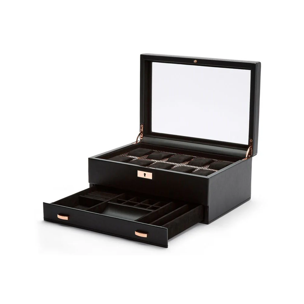 Wolf Axis 10 Piece Watch Box with Drawer Copper - Image 2