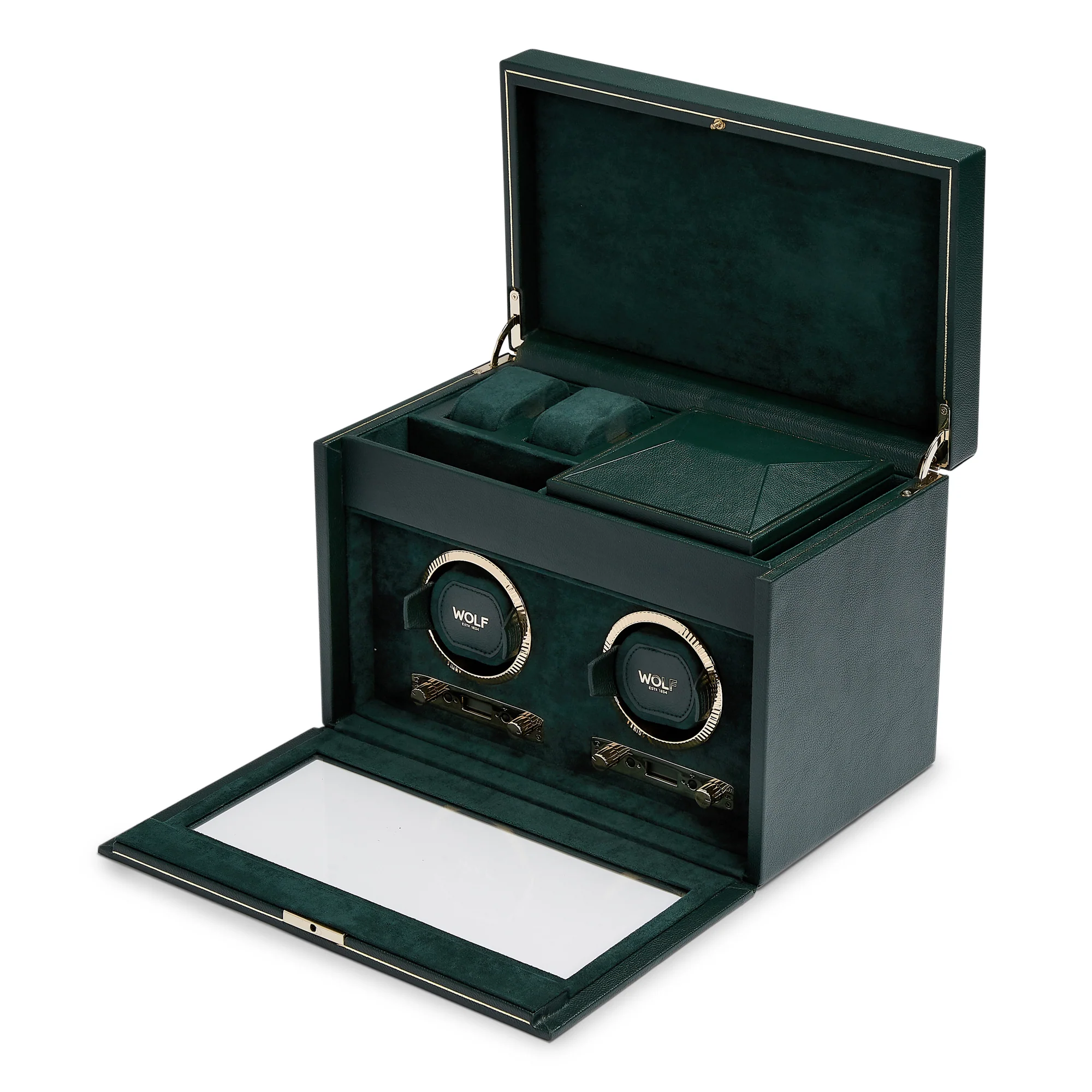 WOLF British Racing Double Watch Winder with Storage - Image 6
