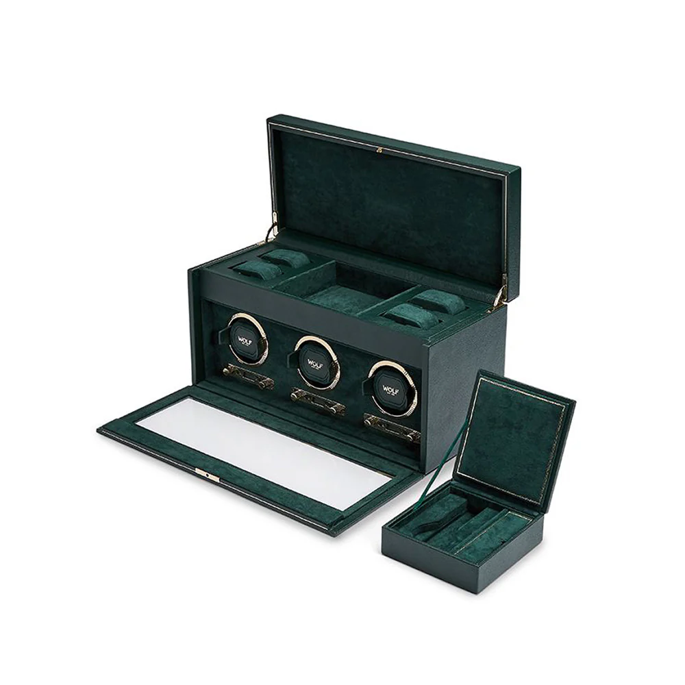 Wolf British Racing Green Triple Watch Winder - Image 3