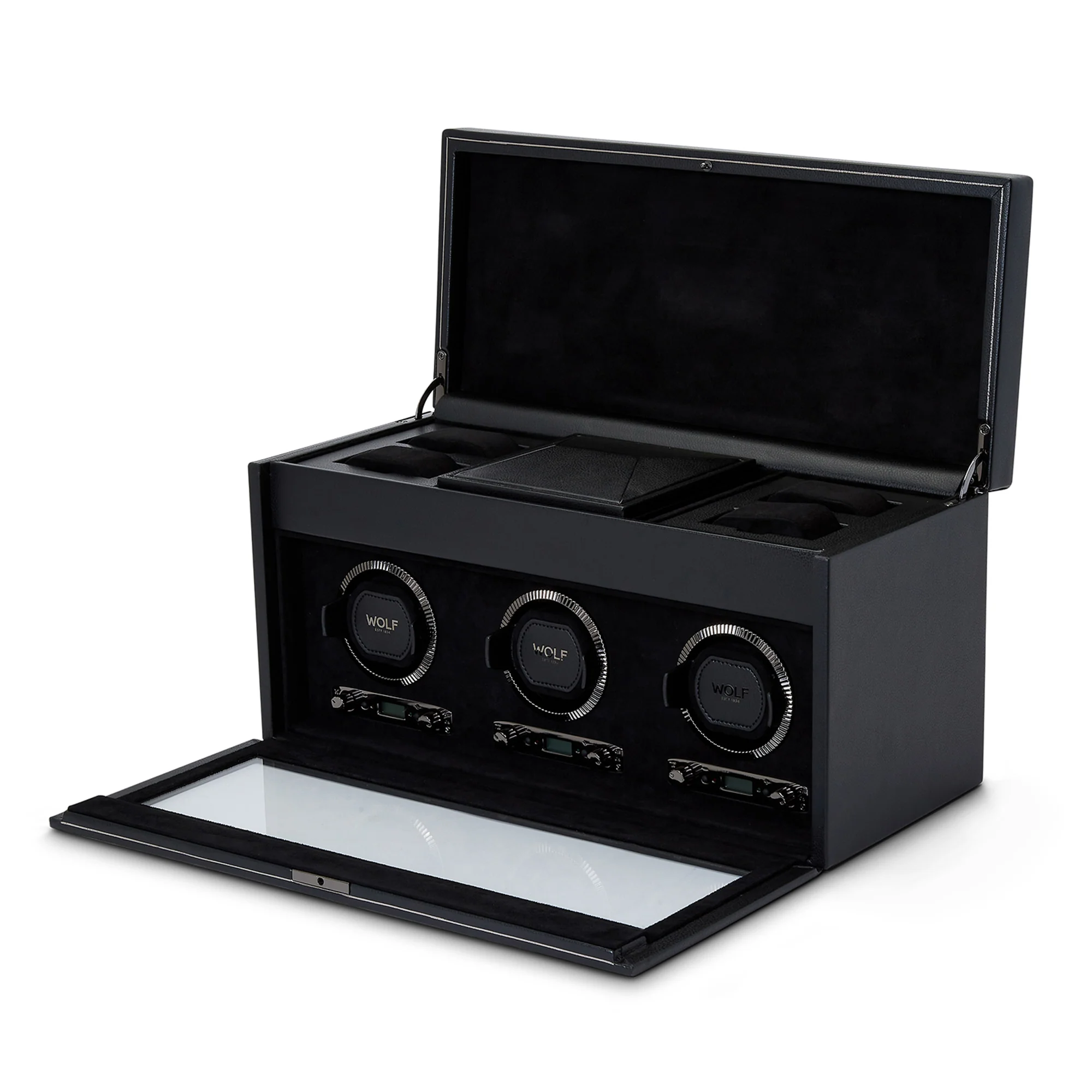 WOLF British Racing Triple Watch Winder with Storage - Image 5