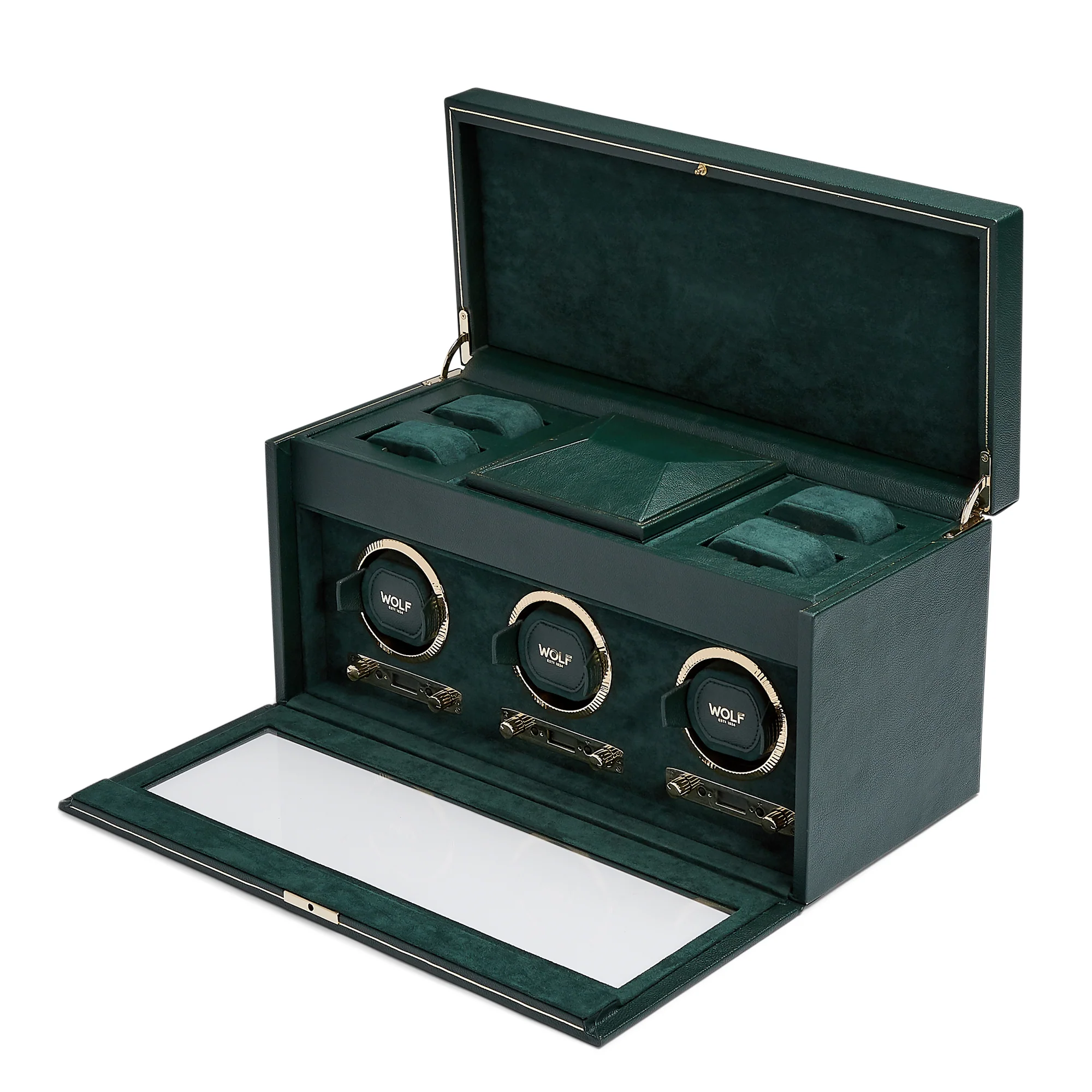 WOLF British Racing Triple Watch Winder with Storage - Image 6