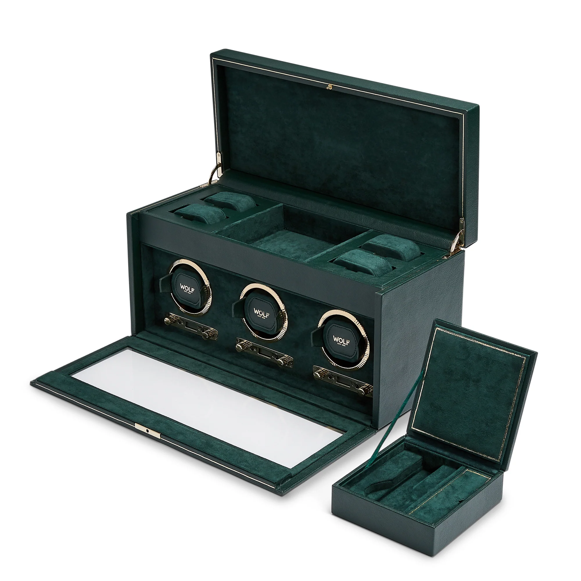 WOLF British Racing Triple Watch Winder with Storage - Image 7