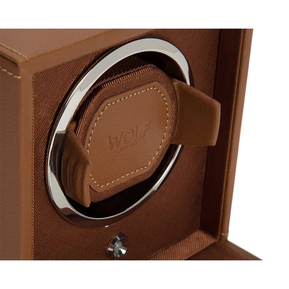 Wolf Cub Single Watch Winder With Cover Cognac - Image 4