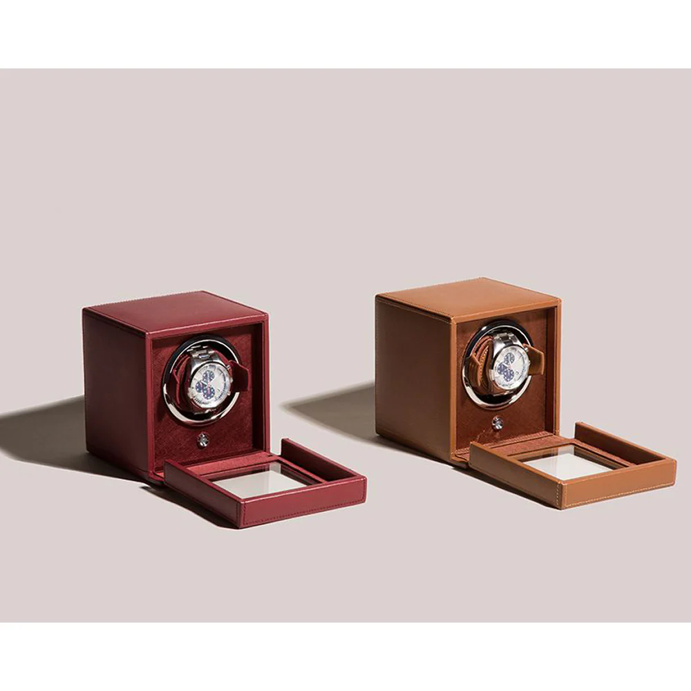 Wolf Cub Single Watch Winder With Cover Cognac - Image 5