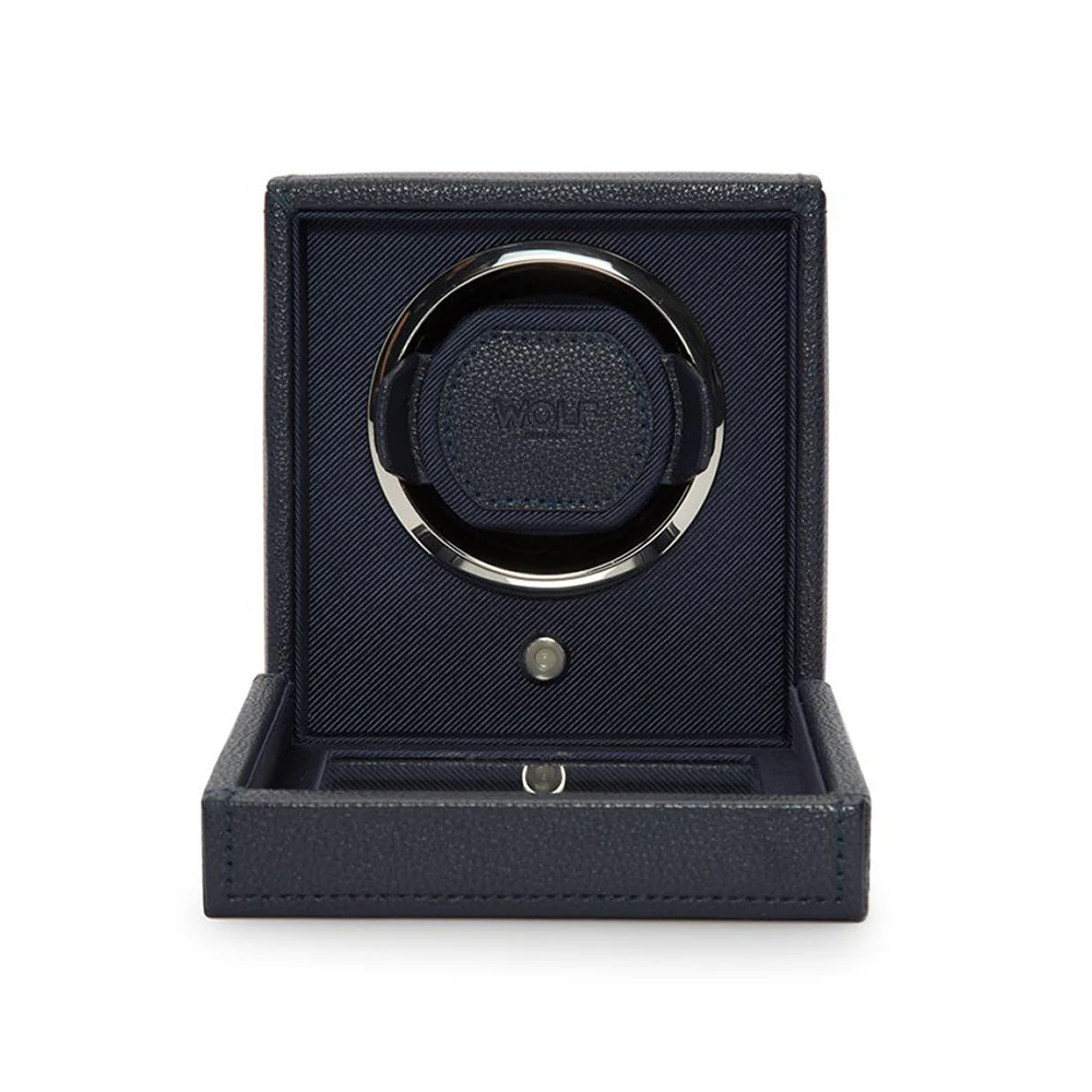 Wolf Cub Single Watch Winder With Cover Navy - Image 2