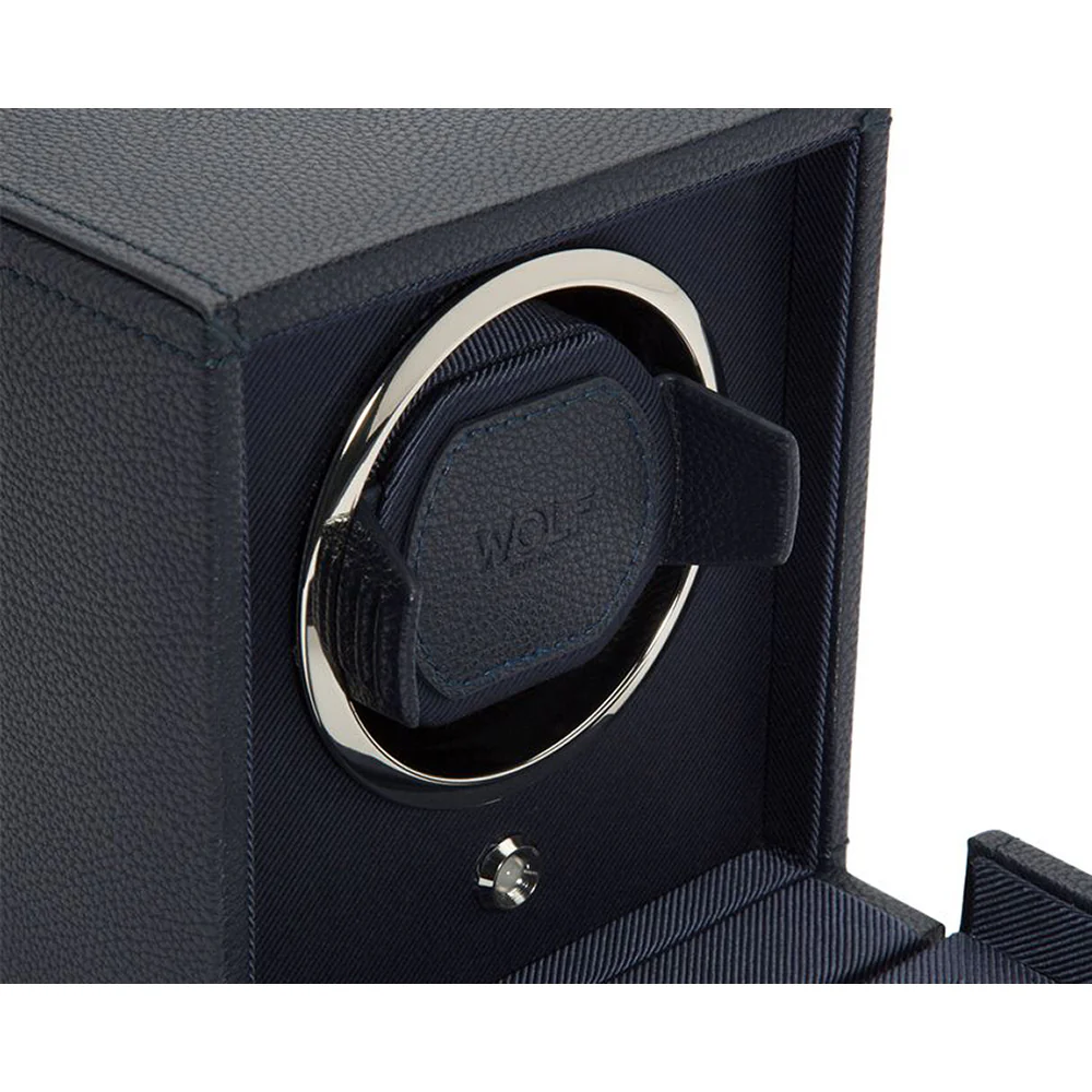 Wolf Cub Single Watch Winder With Cover Navy - Image 4