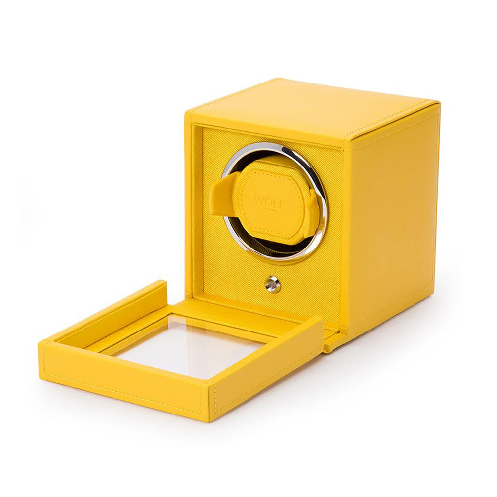 Wolf Cub Single Watch Winder With Cover Yellow - Image 3