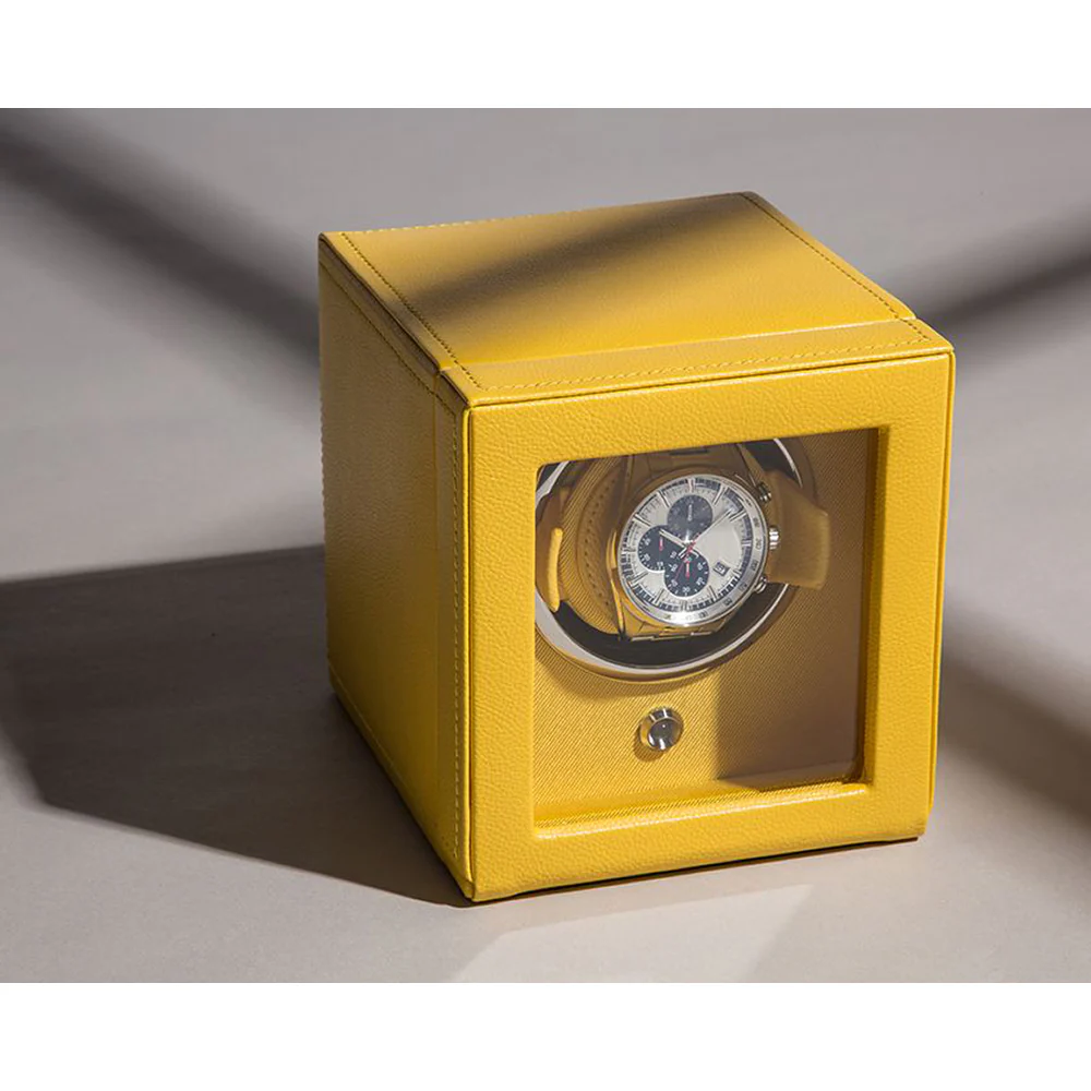 Wolf Cub Single Watch Winder With Cover Yellow - Image 5