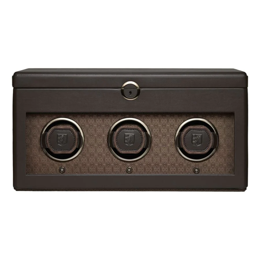 Wolf Earth Triple Watch Winder Coffee