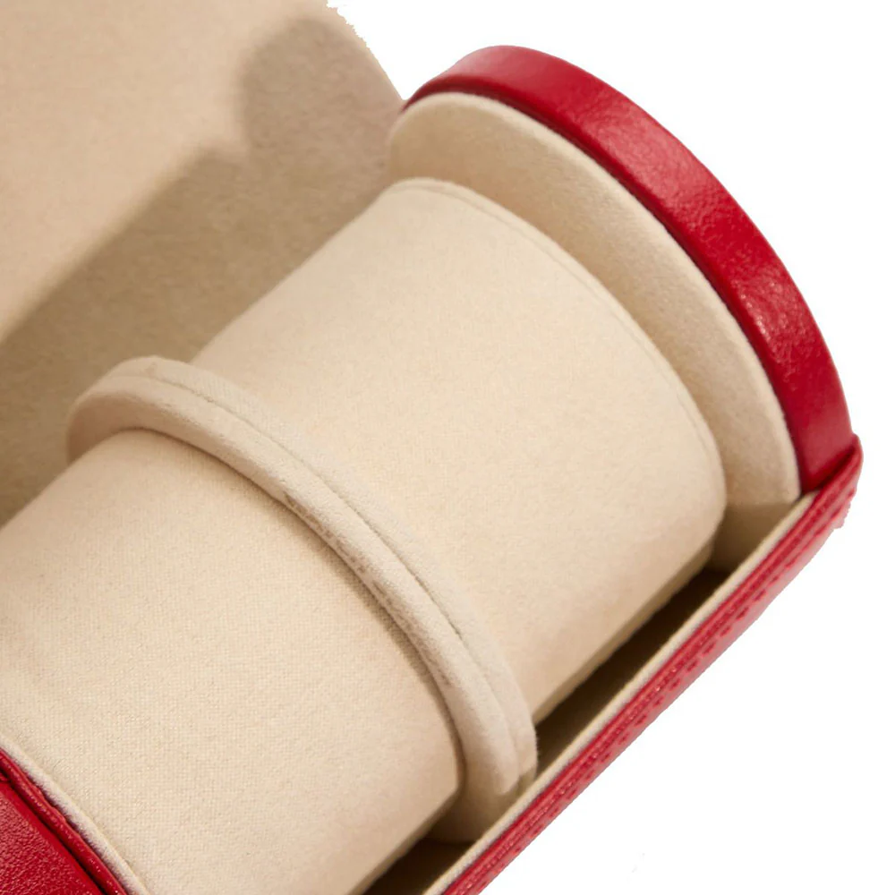 Wolf Palermo Double Watch Roll with Jewelry Pouch Red - Image 6
