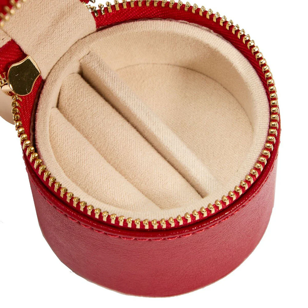 Wolf Palermo Double Watch Roll with Jewelry Pouch Red - Image 7