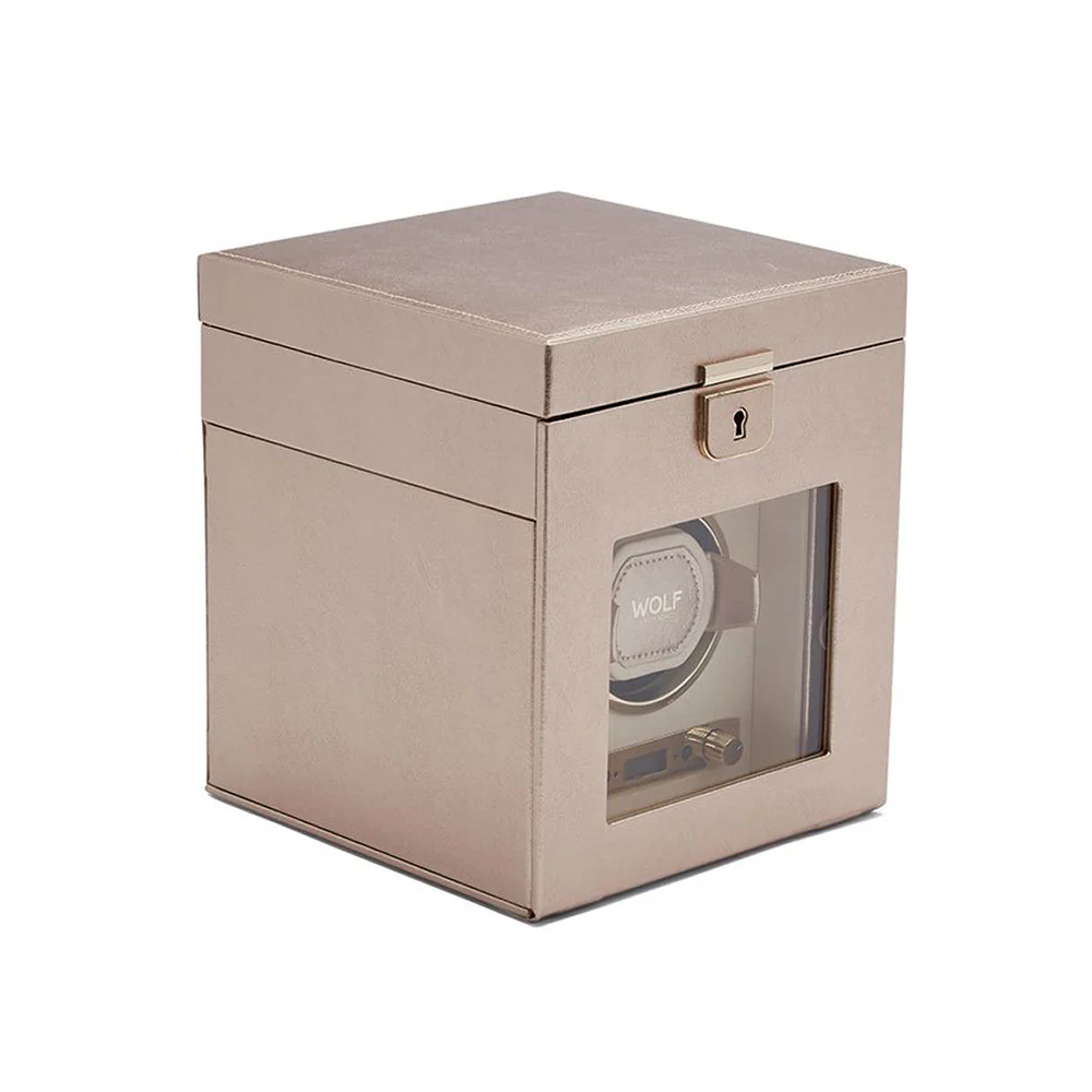 Wolf Palermo Single Watch Winder with Jewelry Storage Rose Gold - Image 4
