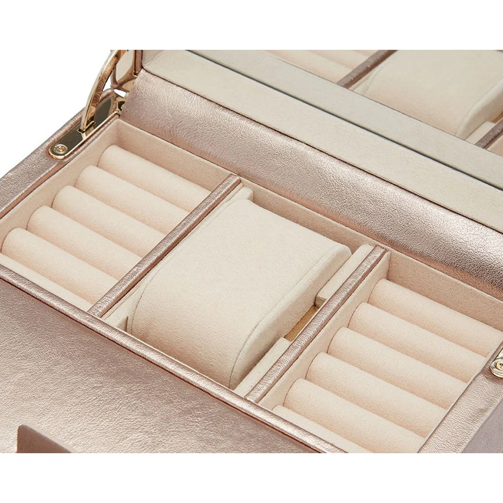 Wolf Palermo Single Watch Winder with Jewelry Storage Rose Gold - Image 5