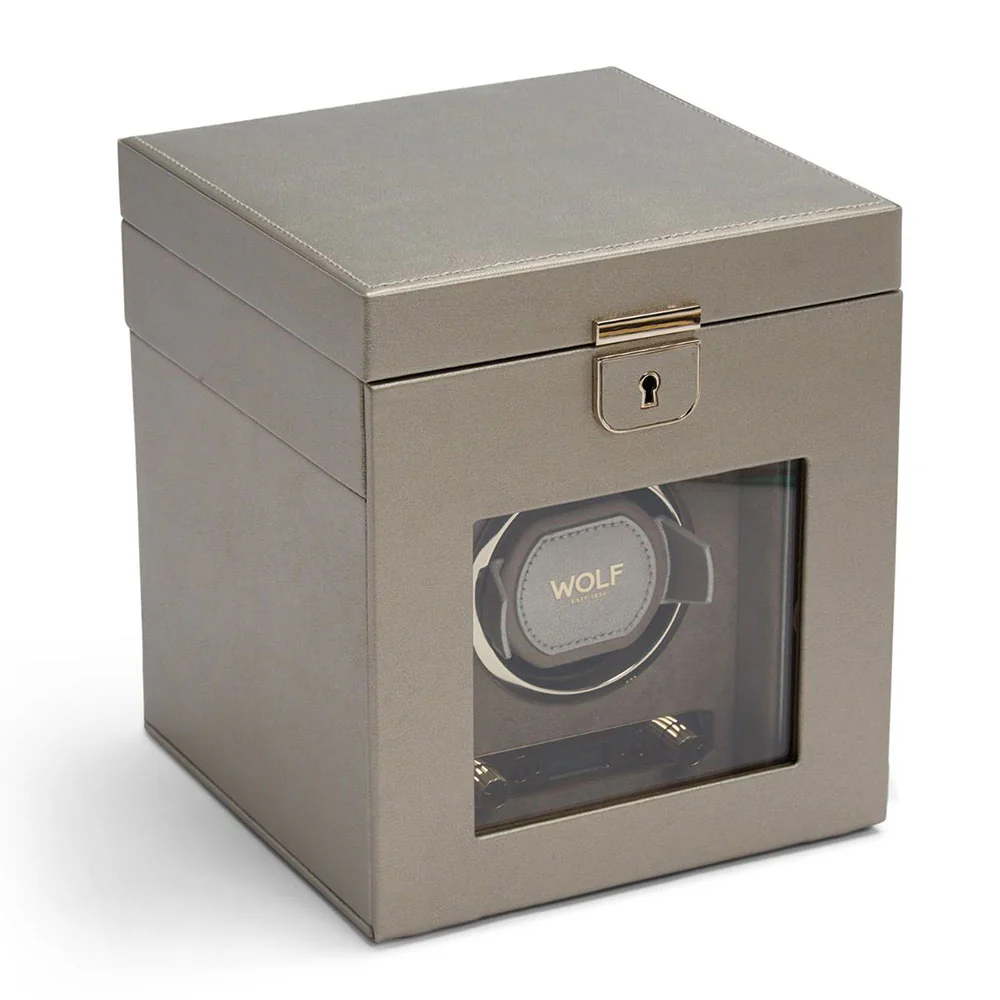 Wolf Palmero Single Watch Winder with Storage Pewter - Image 4