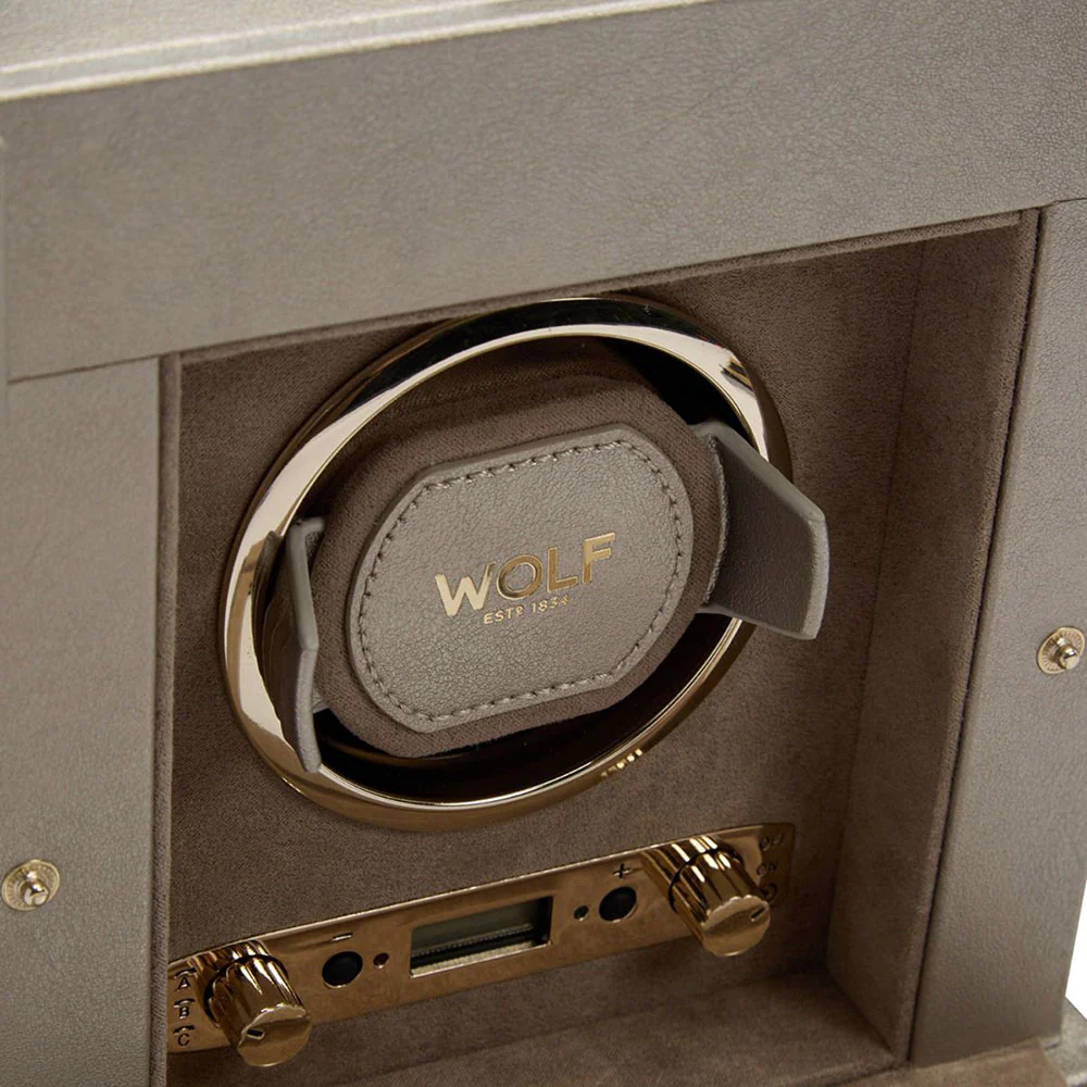 Wolf Palmero Single Watch Winder with Storage Pewter - Image 8
