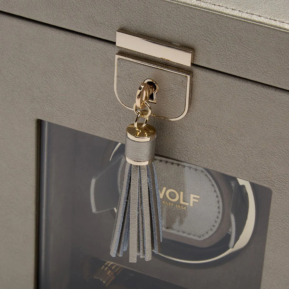 Wolf Palmero Single Watch Winder with Storage Pewter - Image 9