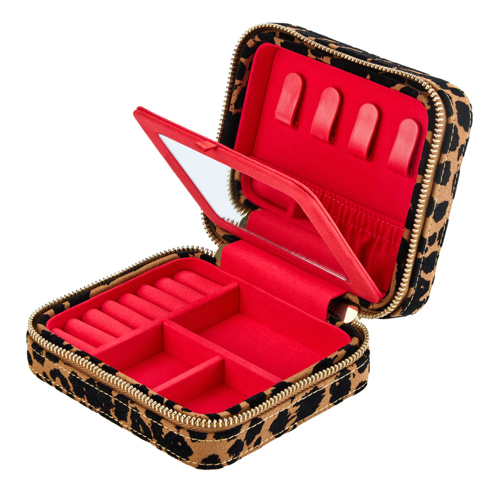 WOLF Savanna Leopard Print Jewellery Zip Case - Image 2