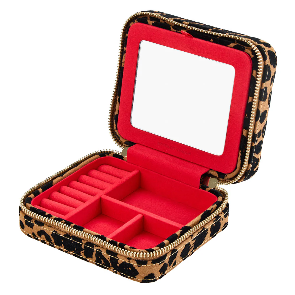 WOLF Savanna Leopard Print Jewellery Zip Case - Image 4