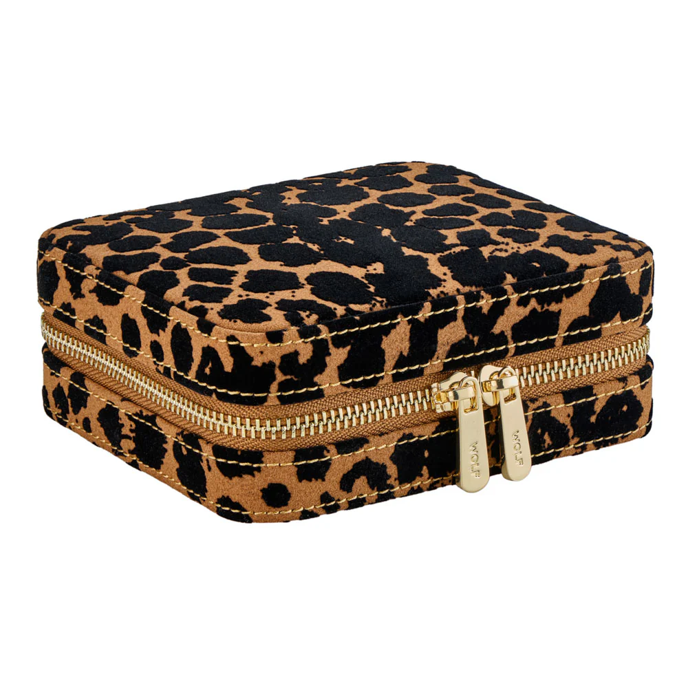 WOLF Savanna Leopard Print Jewellery Zip Case - Image 6