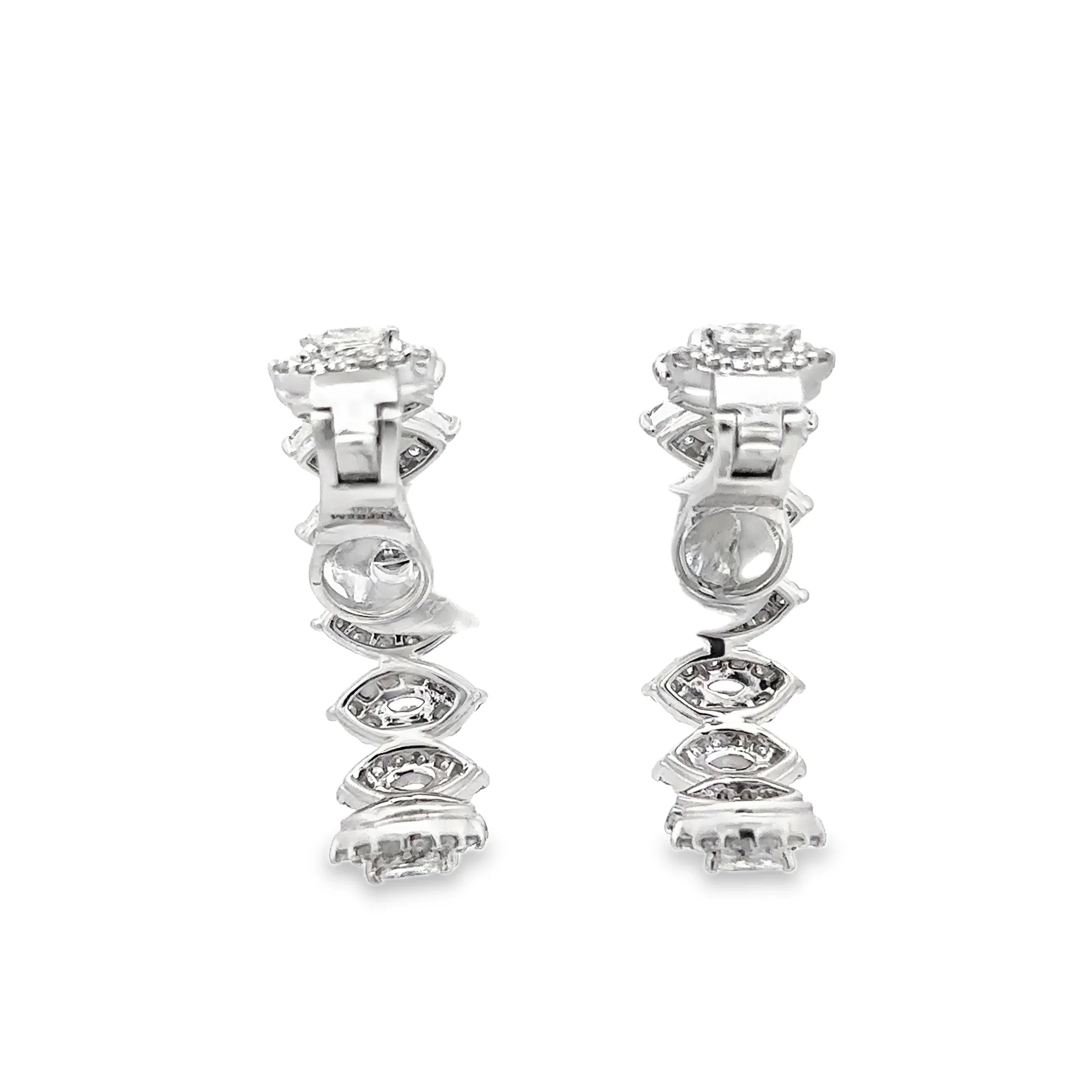 Yeprem Diamond Hoop Ear Cuffs 18K White Gold - Image 3